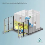 เวิร์กสเตชันหุ่นยนต์แบบจานหมุนแกนเดี่ยวสองสถานี